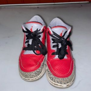 Kids black/red/gray jordans